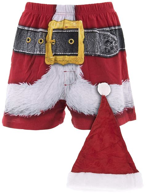 Mens Christmas Boxer Underwear Men S Santa Claus Boxers Festive Red