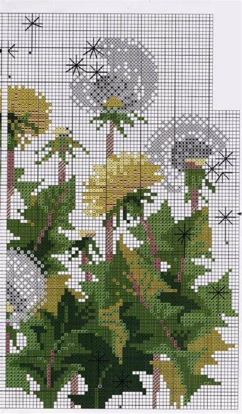 cross stitch pattern dandelions diy  ideas