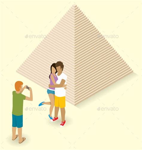 Couple Making Selfie Near The Egyptian Pyramid Egyptian Pyramids