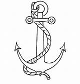 Anchor Coloring Pages Chain Template Rope Nautical sketch template