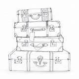 Luggage Suitcase Koffer sketch template