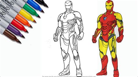 iron man  suit  avengers endgame coloring pages sailany