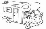 Motorhome Camping Transporte Autobuses Campervan Medios Caravana Campers Imprimir sketch template