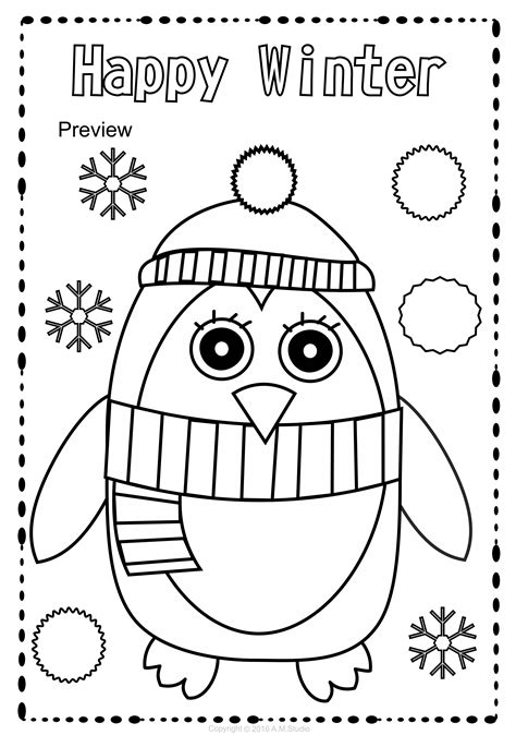 preschool coloring pages  winter