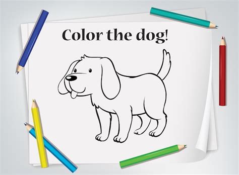 vector children dog coloring worksheet