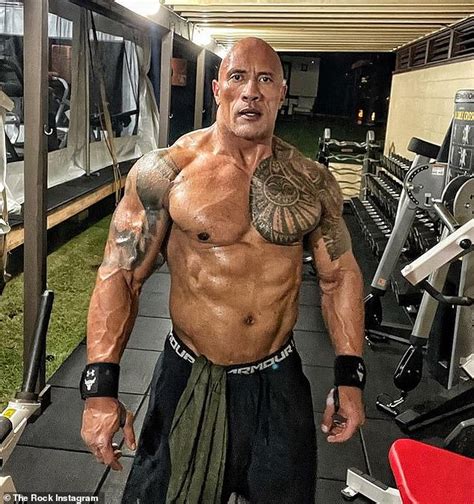 dwayne the rock johnson shows off his incredible build after saying