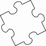 Piece Jigsaw Outline Sheet Four Work Puzzle Cliparts Template Blank sketch template