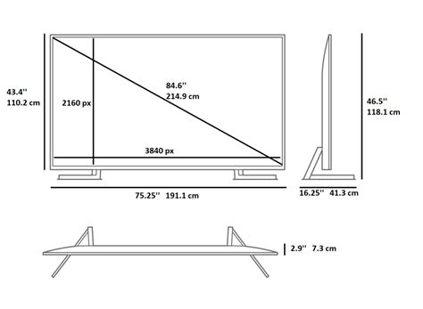 tv dimensions tv specs