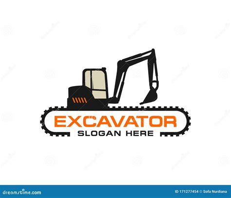 excavator logo template vector heavy equipment logo vector