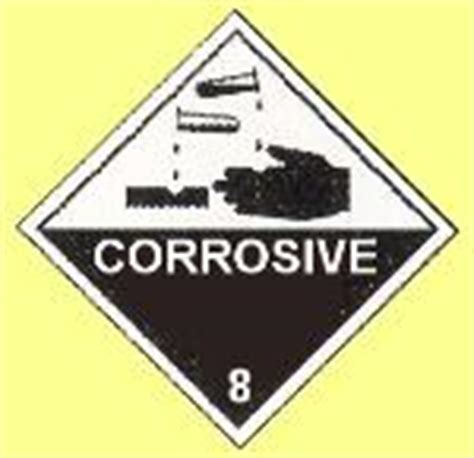 corrosive dangerous hazardous substance label