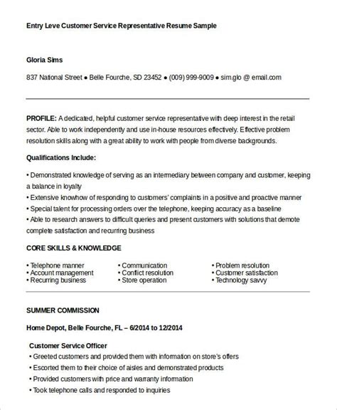 customer service representative resume   sample  format