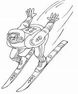Coloring Skiing Pages Popular Ski Jump sketch template