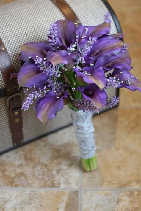 reserved for amber real touch purple calla lily wedding