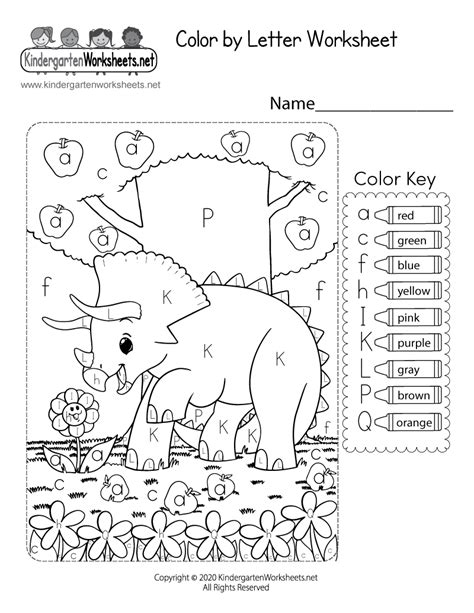 printable kindergarten color words worksheets