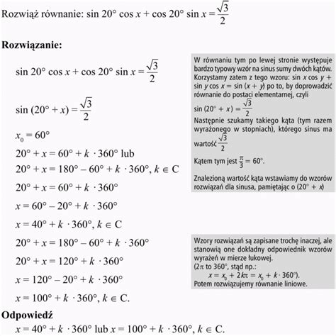równania i nierówności trygonometryczne