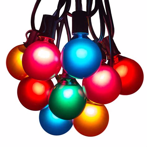 foot outdoor colored string lights  assorted satin pearl