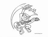 Johnny Test Coloring Pages Playing Guitar Getdrawings Getcolorings sketch template