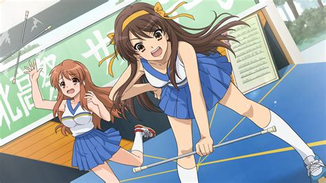 2girls asahina mikuru cheerleader game cg suzumiya haruhi suzumiya haruhi no tsuisou suzumiya