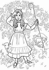 Coloring Bo Peep Little Nursery Rhyme Pages Printable Sheep Rhymes Lost Goose Mother Drawing Her Has Supercoloring Categories Popular sketch template