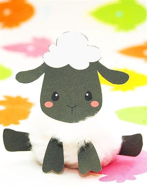 sheep pompom craft  printable  kid