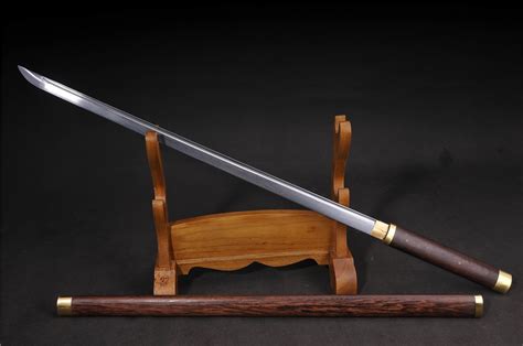 straight japanese ninja middle sword folded damascus steel blade battle