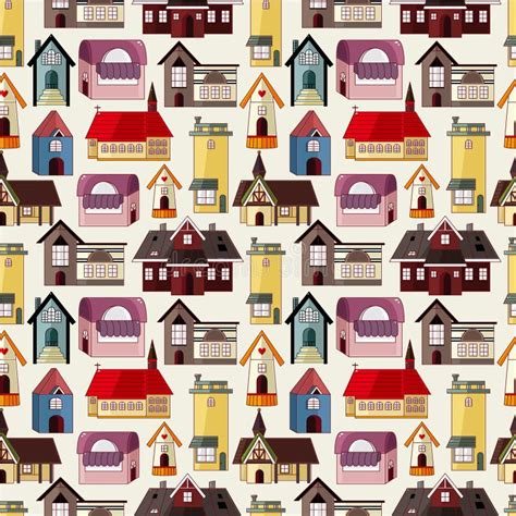 seamless house pattern stock vector illustration  abstract