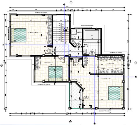 modern family house  dwg plan  autocad designs cad