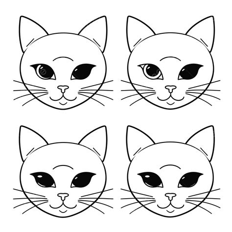 cats faces coloring pages   eyes outline sketch