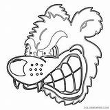 Bear Coloring Growling Angry Cartoon Face Coloring4free Related Posts sketch template