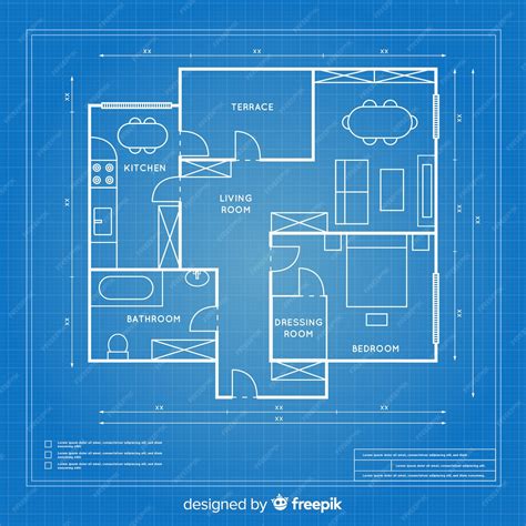 vector blueprint design plan   house
