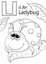 Letter Coloring Pages Printable Ladybug sketch template