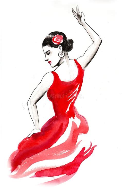 flamenco dancer sketch stock illustration illustration  beauty