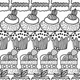 Naadloze Patroon Gebak Stockillustratie Kleurplaten Lilipom Depositphotos sketch template