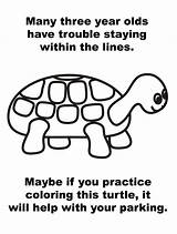 Parking Turtle Coloring Stay Lines Within Ticket Staying Practice Bad Pages Line Help Note Template Trouble Three Many Year Olds sketch template