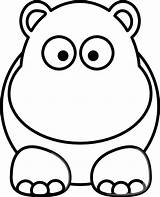 Nose Clip Clipart Coloring Pages Kids Vector Hippo Clker Animal Print Cute Drawings Large Hippos Colouring sketch template
