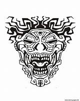 Aztec Coloring Mayan Mask Pages Adult Masks Inca Incas Mayans Adults Printable Inspiration Aztecs Template Tattoo Inspired Color Book Kids sketch template