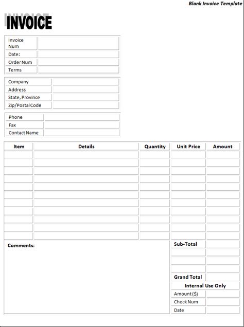 diy  printable invoice service template