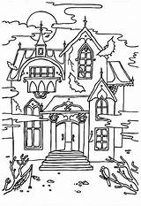 Haunted House Coloring Pages Printable Mansion Halloween Kids Scary Sheets Cartoon Disney Castle Houses Print Clipart Spooky Colouring Sheet Color sketch template