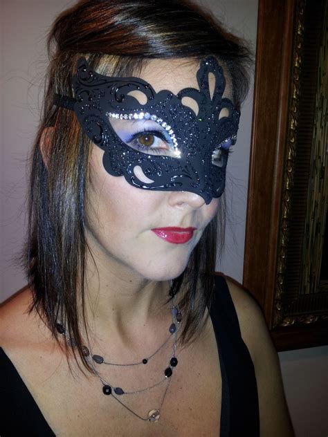 stephanie softkiss wearing a luxury mask from maskstop masquerade costumes for halloween