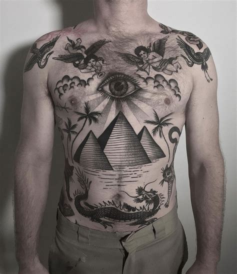 pyramid   eye torso tattoo tattoo ideas  men women