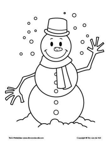 snowman coloring page  tims printables