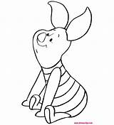Piglet Coloring Pages Disney Sitting Down Disneyclips Funstuff sketch template