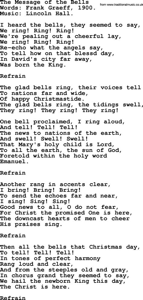 christmas hymns carols  songs title  message   bells complete lyrics