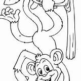 Bananas Monkey Surfnetkids Coloring sketch template