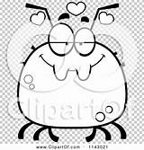 Infatuated Chubby Tick Outlined Coloring Clipart Cartoon Vector Cory Thoman sketch template