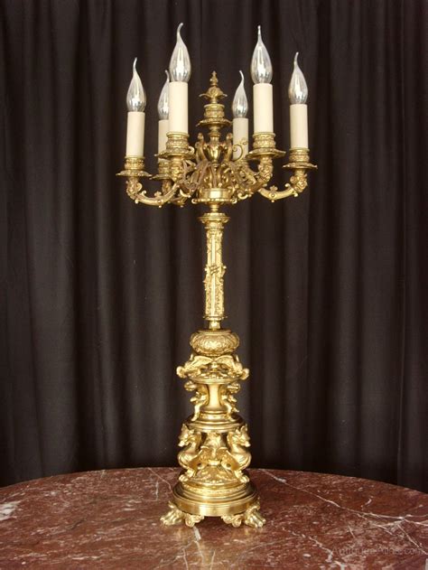 Antiques Atlas 19th C Gilt Brass Candelabrum Dragons