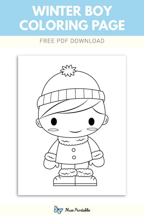 printable winter boy coloring page    https
