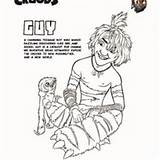 Croods Coloring Pages Guy Douglas Hellokids Monkey Punch Owl Bear Eep sketch template