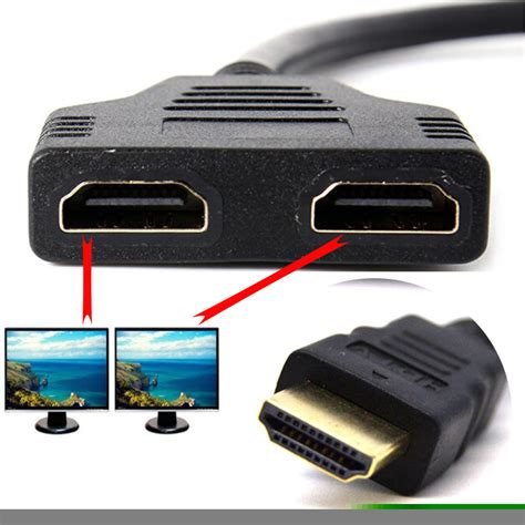 1080p Hdmi 1 Male To Dual Hdmi 2 Female Y Splitter Cable Adapter For