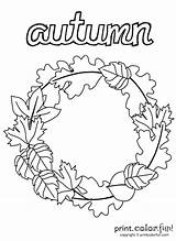 Wreath Autumn Coloring Pages Fall Kids Printcolorfun Printable Color Easy Print Adult Leaves Crafts Fun Books Mandala Wreaths Flower Leaf sketch template